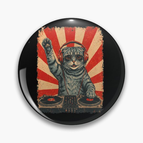 Item preview, Vintage DJ Scottish Fold With Headphones Art Cat Owner designed and sold by DoodleTortle.
