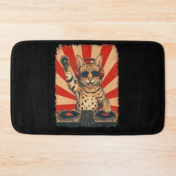 Item preview, Vintage DJ Savannah With Headphones Art Cat Owner designed and sold by DoodleTortle.