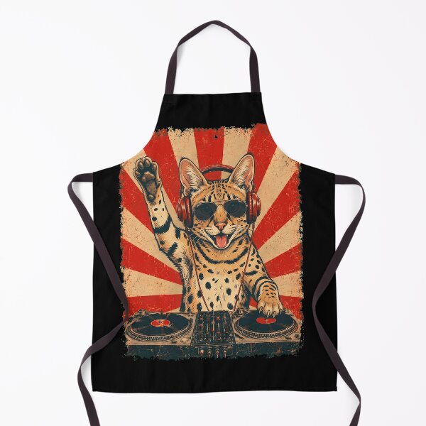 Item preview, Vintage DJ Savannah With Headphones Art Cat Owner designed and sold by DoodleTortle.