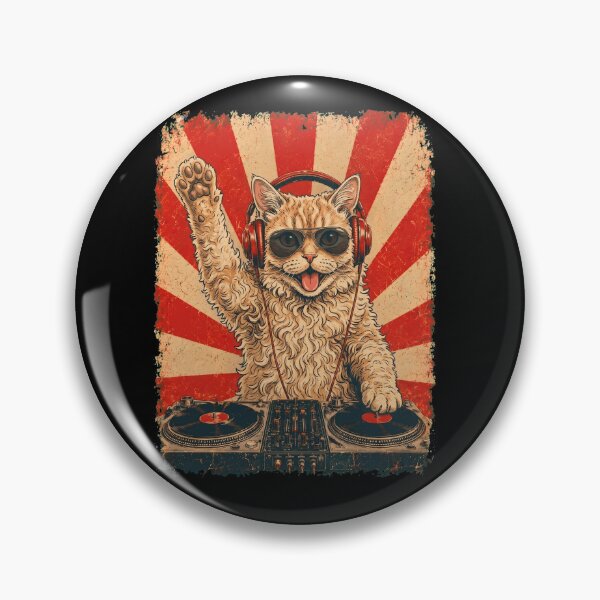 Item preview, Vintage DJ Selkirk Rex With Headphones Art Cat Owner designed and sold by DoodleTortle.