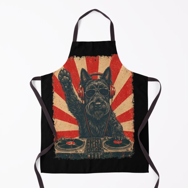 Item preview, Vintage DJ Scottish Terrier With Headphones Art Dog Owner designed and sold by DoodleTortle.