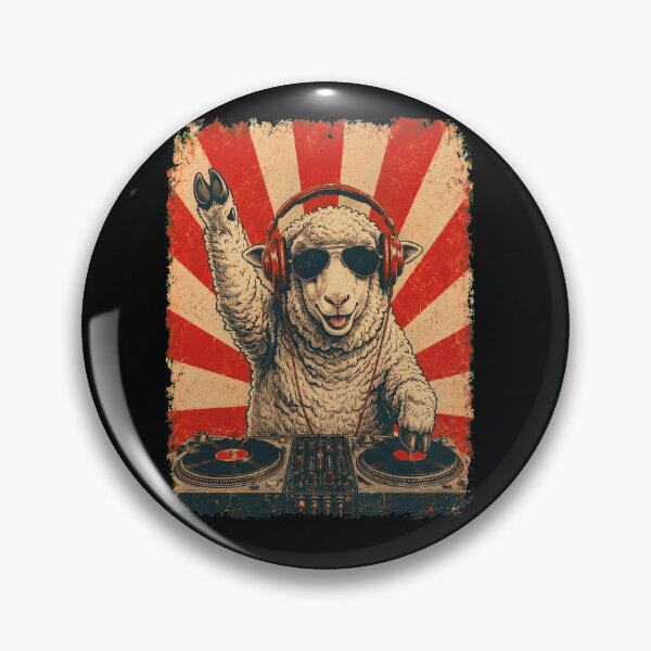 Item preview, Vintage DJ Sheep With Headphones Art Animal Lover designed and sold by DoodleTortle.