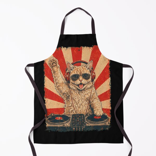 Item preview, Vintage DJ Selkirk Rex With Headphones Art Cat Owner designed and sold by DoodleTortle.