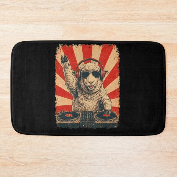 Item preview, Vintage DJ Sheep With Headphones Art Animal Lover designed and sold by DoodleTortle.