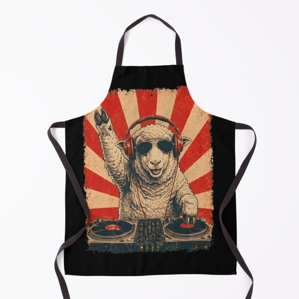 Item preview, Vintage DJ Sheep With Headphones Art Animal Lover designed and sold by DoodleTortle.
