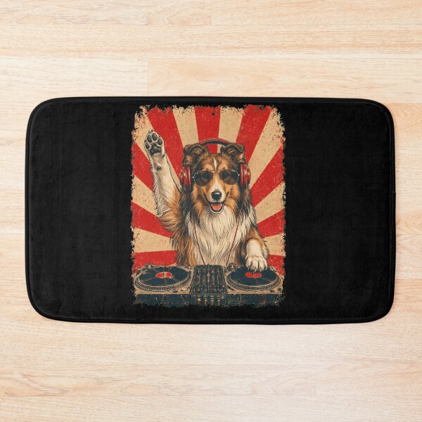 Item preview, Vintage DJ Shetland Sheepdog With Headphones Art Dog Owner designed and sold by DoodleTortle.