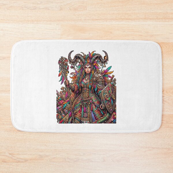 Item preview, Colorful Fantasy Warrior Queen Horns Dragon designed and sold by graphixpolash.