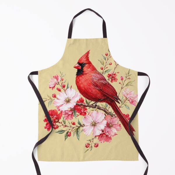 Item preview, Red Cardinal Floral Birdwatcher Watercolor Nature designed and sold by bosamji.
