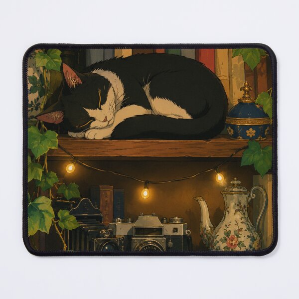 Item preview, The Sleepy Bookshelf - Cozy Lofi Aesthetic Art designed and sold by bapupa.