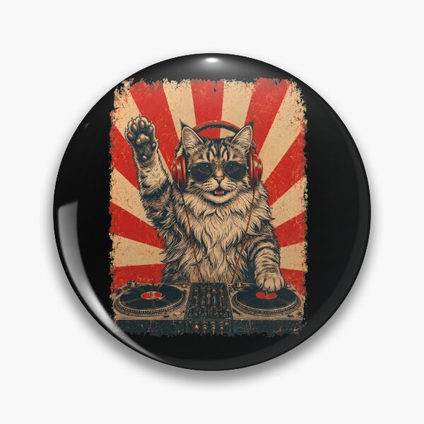 Item preview, Vintage DJ Siberian With Headphones Art Cat Owner designed and sold by DoodleTortle.
