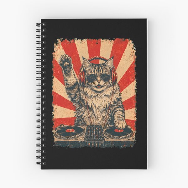 Item preview, Vintage DJ Siberian With Headphones Art Cat Owner designed and sold by DoodleTortle.