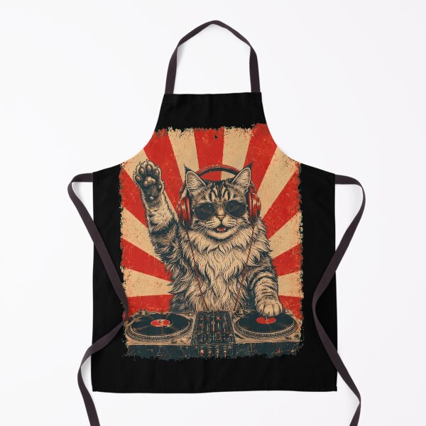 Item preview, Vintage DJ Siberian With Headphones Art Cat Owner designed and sold by DoodleTortle.