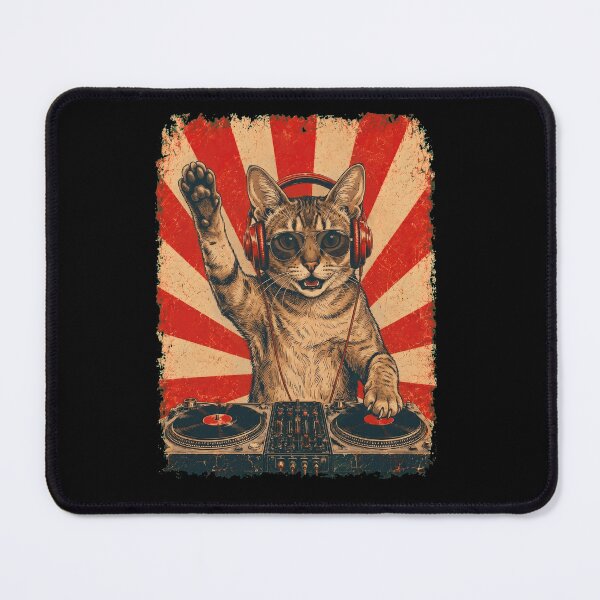 Item preview, Vintage DJ Singapura With Headphones Art Cat Owner designed and sold by DoodleTortle.