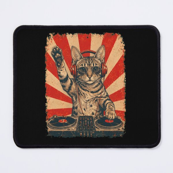 Item preview, Vintage DJ Sokoke With Headphones Art Cat Owner designed and sold by DoodleTortle.