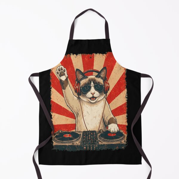 Item preview, Vintage DJ Snowshoe With Headphones Art Cat Owner designed and sold by DoodleTortle.
