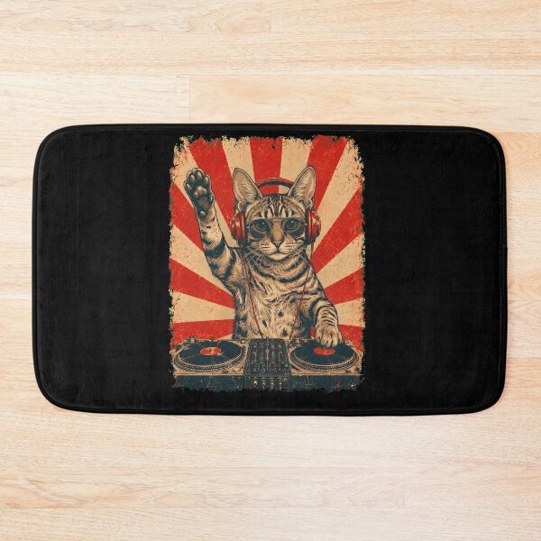Item preview, Vintage DJ Sokoke With Headphones Art Cat Owner designed and sold by DoodleTortle.