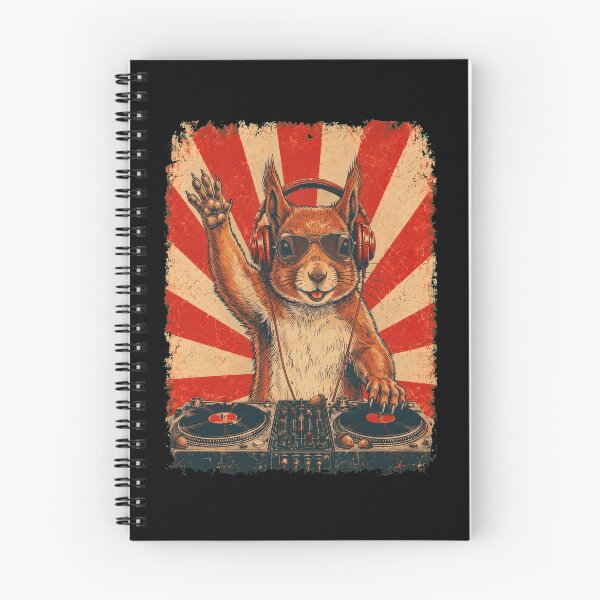 Item preview, Vintage DJ Squirrel With Headphones Art Animal Lover designed and sold by DoodleTortle.