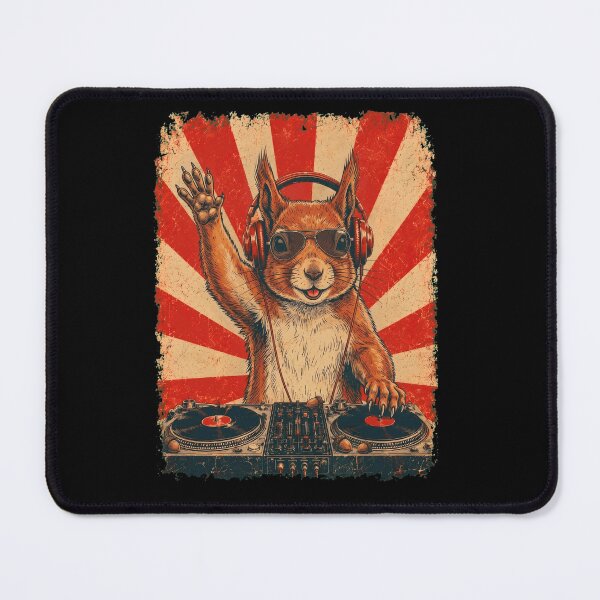 Item preview, Vintage DJ Squirrel With Headphones Art Animal Lover designed and sold by DoodleTortle.
