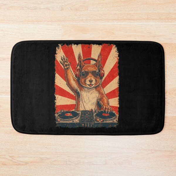 Item preview, Vintage DJ Squirrel With Headphones Art Animal Lover designed and sold by DoodleTortle.