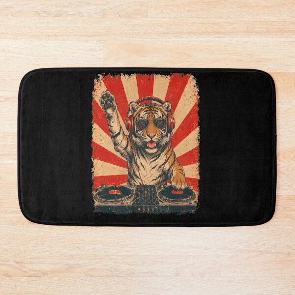 Item preview, Vintage DJ Tiger With Headphones Art Animal Lover designed and sold by DoodleTortle.