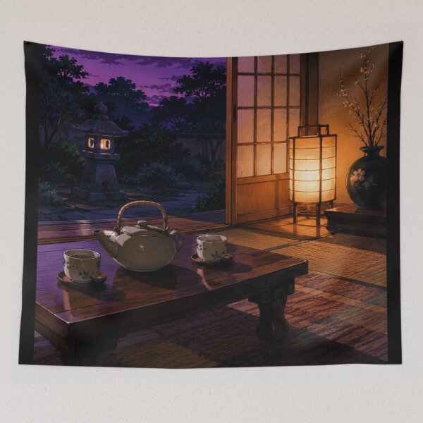 Item preview, Twilight Tea Corner - Cozy Lofi Aesthetic Art designed and sold by bapupa.