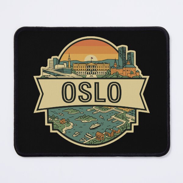 Item preview, Retro Oslo Norway Vintage Travel Badge Graphic designed and sold by Imaginationbeyond.