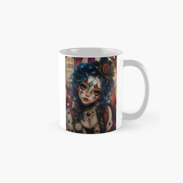 Item preview, Blue Bohemian Circus Clown Girl designed and sold by sigmaartstudio.