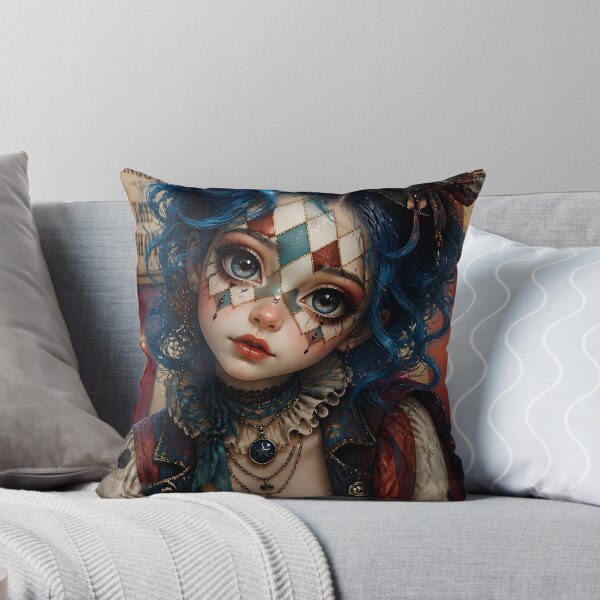Item preview, Blue Bohemian Circus Clown Girl designed and sold by sigmaartstudio.
