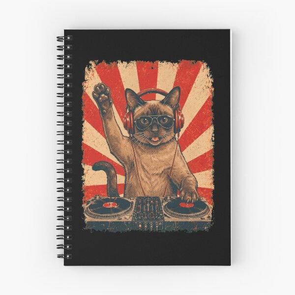 Item preview, Vintage DJ Tonkinese With Headphones Art Cat Owner designed and sold by DoodleTortle.