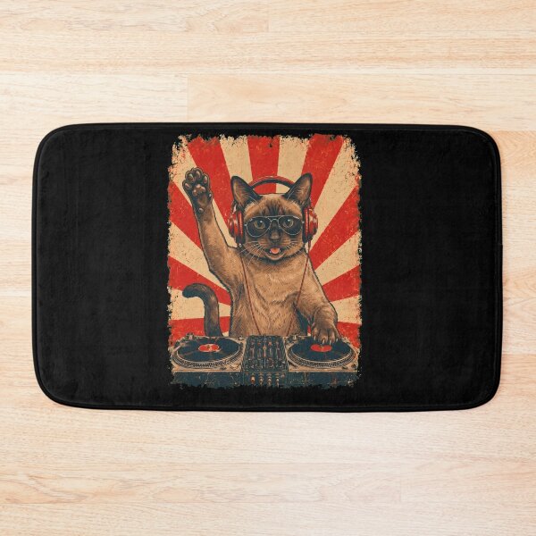 Item preview, Vintage DJ Tonkinese With Headphones Art Cat Owner designed and sold by DoodleTortle.