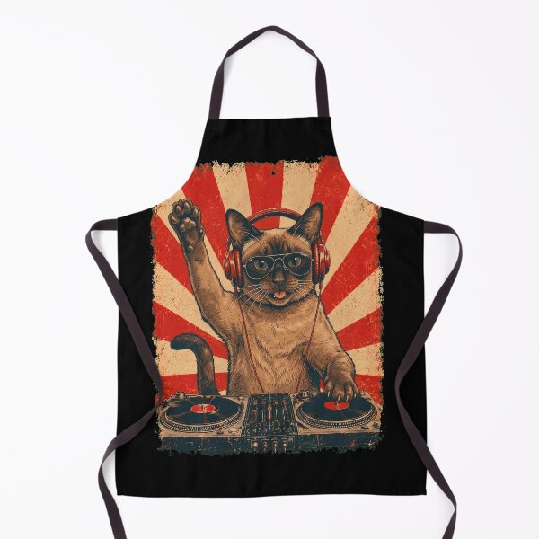Item preview, Vintage DJ Tonkinese With Headphones Art Cat Owner designed and sold by DoodleTortle.