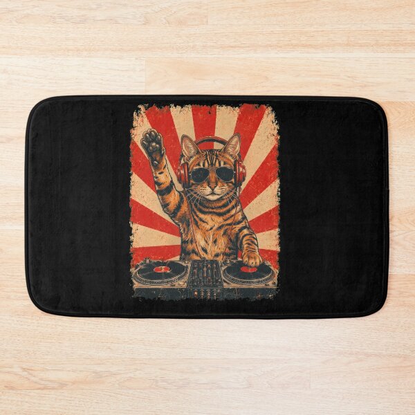 Item preview, Vintage DJ Toyger With Headphones Art Cat Owner designed and sold by DoodleTortle.
