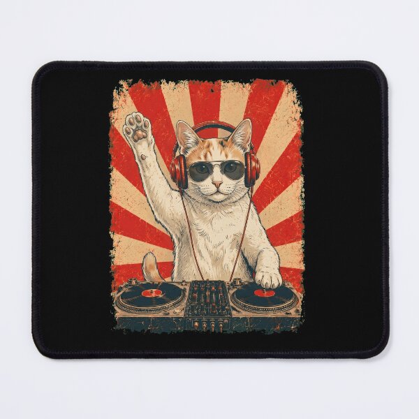 Item preview, Vintage DJ Turkish Van With Headphones Art Cat Owner designed and sold by DoodleTortle.