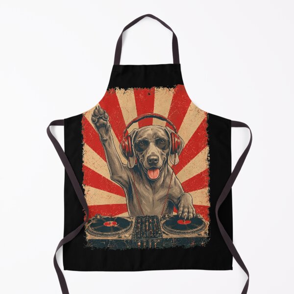 Item preview, Vintage DJ Weimaraner With Headphones Art Dog Owner designed and sold by DoodleTortle.