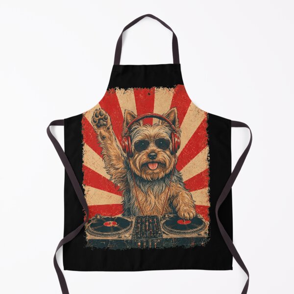 Item preview, Vintage DJ Yorkshire Terrier With Headphones Art Dog Owner designed and sold by DoodleTortle.
