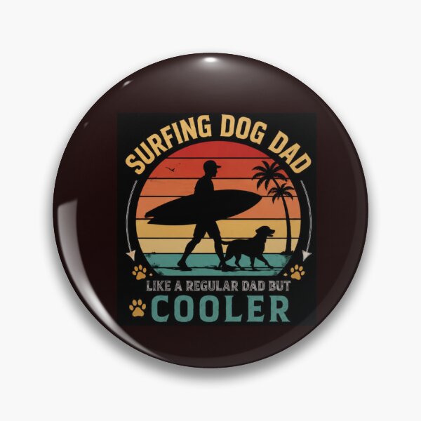 Item preview, Surfing Dog Dad Like A Regular Dad But Cooler Retro Beach Shirt designed and sold by PoojaArtLab.