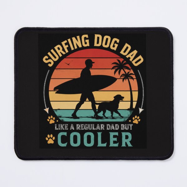 Item preview, Surfing Dog Dad Like A Regular Dad But Cooler Retro Beach Shirt designed and sold by PoojaArtLab.