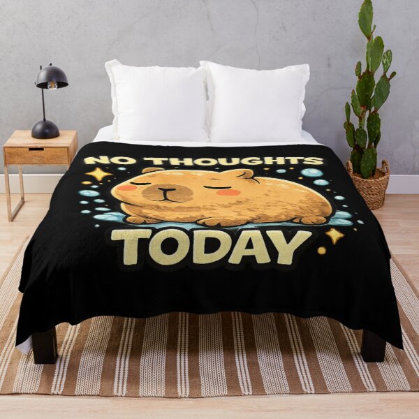 Item preview, No Thoughts Today Sleepy Capybara designed and sold by Hobby-up.