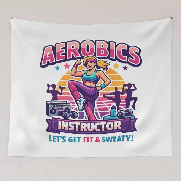 Item preview, Retro Aerobics Instructor - Let’s Get Fit & Sweat designed and sold by SidTastic .