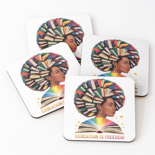 Item preview, Education is Freedom Afro Women Book Illustration Teacher T-Shirt designed and sold by RKdrawings.