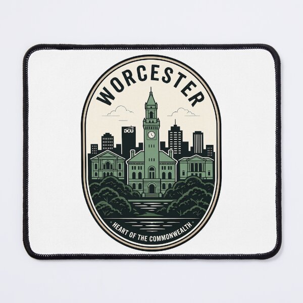 Item preview, Worcester Massachusetts Skyline Heart of the Commonwealth Badge designed and sold by k3rstman1.