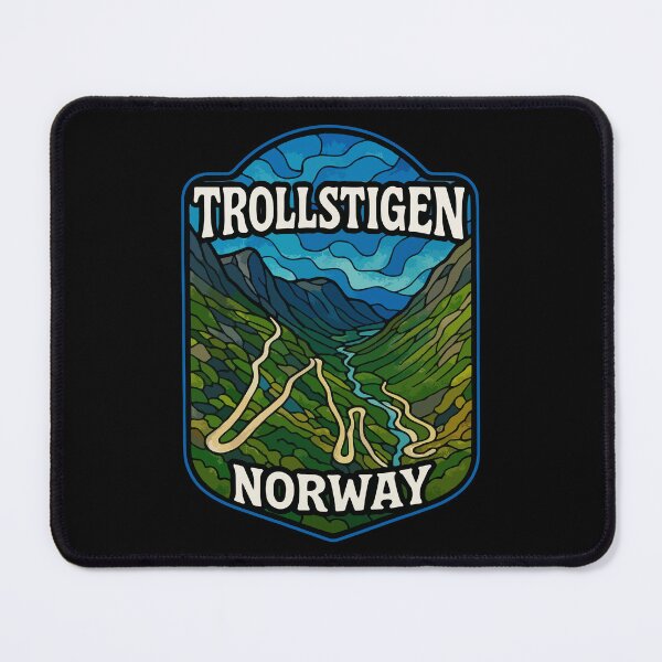 Item preview, Trollstigen Norway Stained Glass Travel designed and sold by TomFrontierArt.