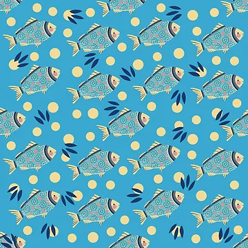 Artwork thumbnail, Swimming Fish Pattern by IvysCreativityHouse