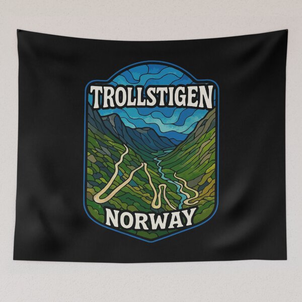 Item preview, Trollstigen Norway Stained Glass Travel designed and sold by TomFrontierArt.
