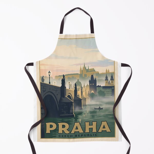 Item preview, Prague Czech Republic Vintage Travel Poster | Retro Bridge Cityscape Wall Art designed and sold by Ar0undTheW0rld.