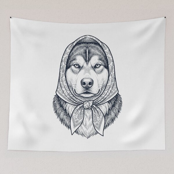 Item preview, Funny Alaskan Malamute Babushka Dog Mom designed and sold by DoodleTortle.
