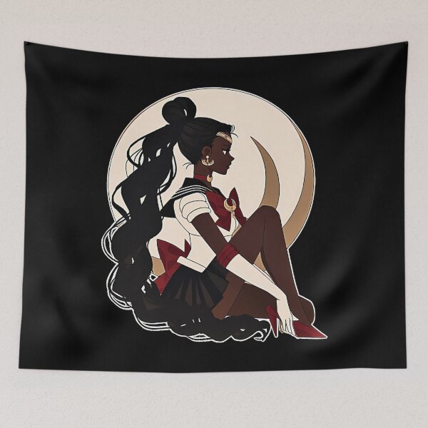 Item preview, Black Sailor Moon Goddess Anime Aesthetic designed and sold by CCChillingfrog.