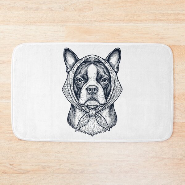 Aperçu de l'œuvre Maman drôle de chien Babushka Boston Terrier créée et vendue par DoodleTortle.