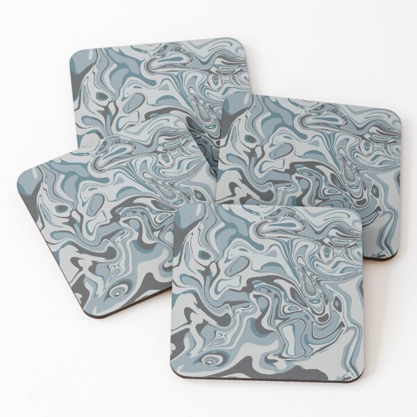 Item preview, Silver Blue Marble Abstract Art | Moody Fluid Swirl Design | Modern Neutral Aesthetic designed and sold by Zeddessay.