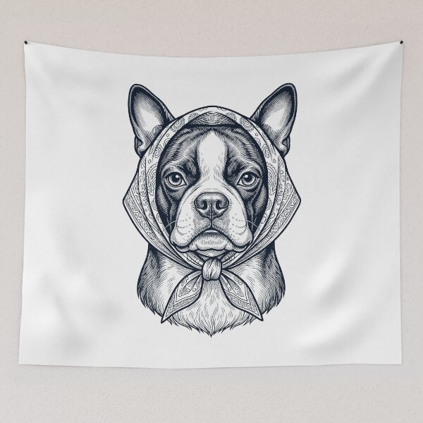 Item preview, Funny Boston Terrier Babushka Dog Mom designed and sold by DoodleTortle.